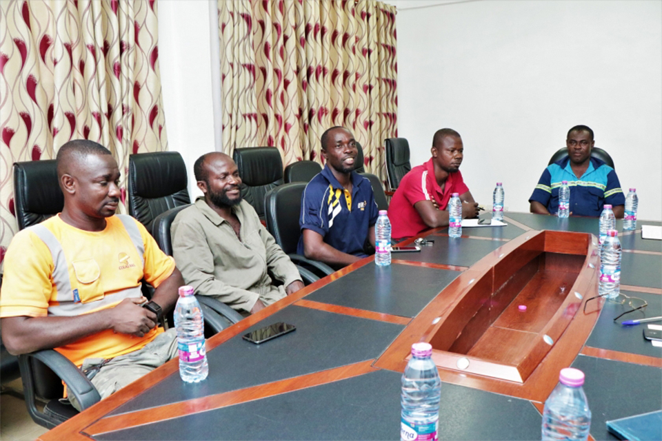 Members of the Garages Association at the meeting ( from right to left)  Messrs Donald Opare, Chairman; James Boateng, Vice Chairman; Akwasi Nyanse, Secretary as well as Tetteh Ayiku and Kwadwo Frimpong, both members.