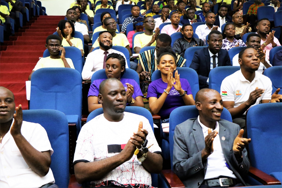 A picture of a section of the youth applauding after one of the brilliant presentations at the ceremony