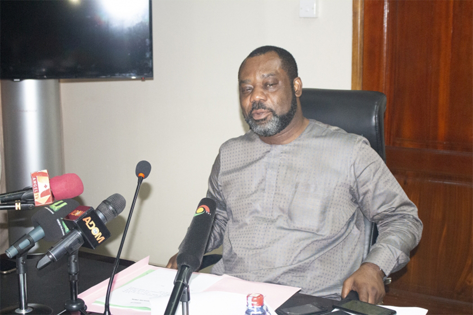A picture of the Minister of Education, Dr. Matthew Opoku Prempeh addressing the Governing Council