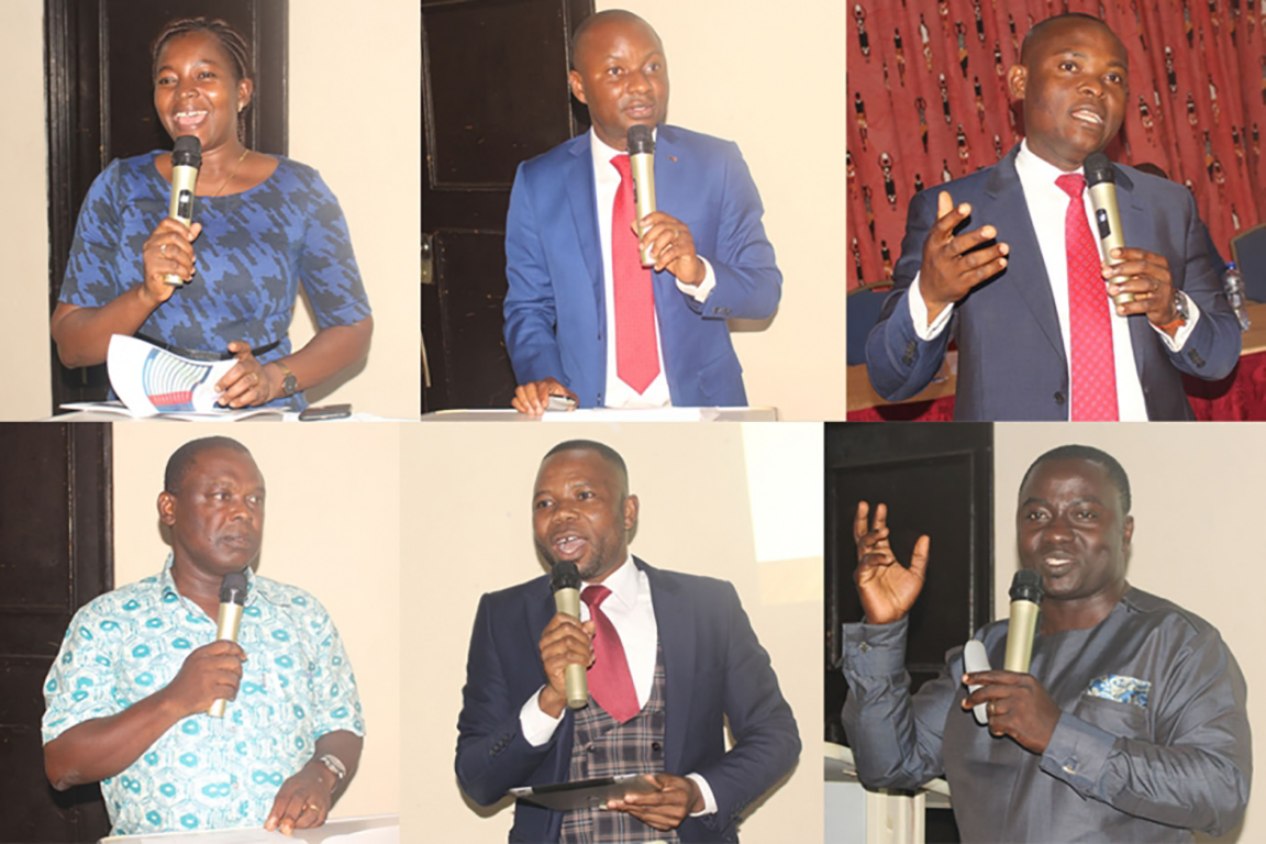 Facilitators from Left top: Ms. Celestine Mensah, Mr. Hayfron Aboagye, Mr. Johnny Mensah, Prof. Edward Marfo Yiadom, Mr. E. T. Jamani Jnr. and Dr. Collins Agyemang