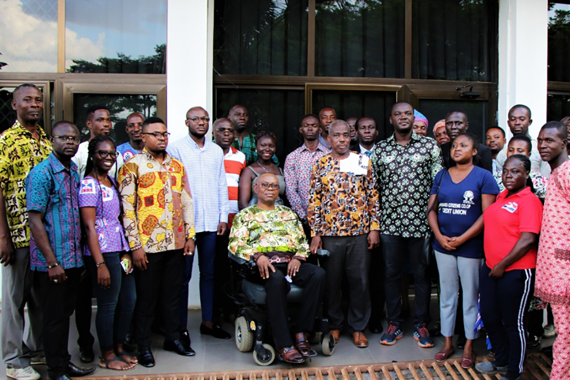  MP for Kwadaso Constituency, Dr. S. K. Nuamah in a group photograph with COLTEK management and NUGS Leadership