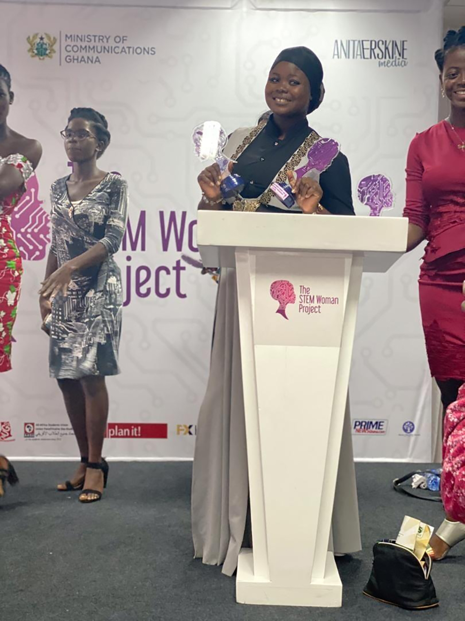 UEW SRC Women's Commissioner, Hawa Alidu at the 5th Ghana Tertiary Women’s Awards 2020