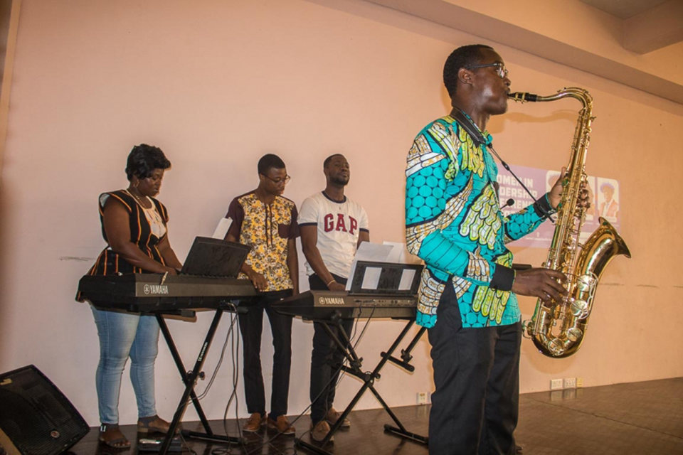 Students from the School of Creative Arts in a performance