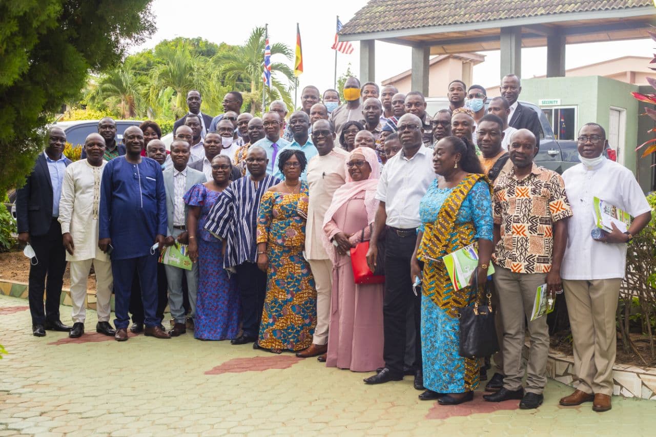 Participants in a pose after the meeting