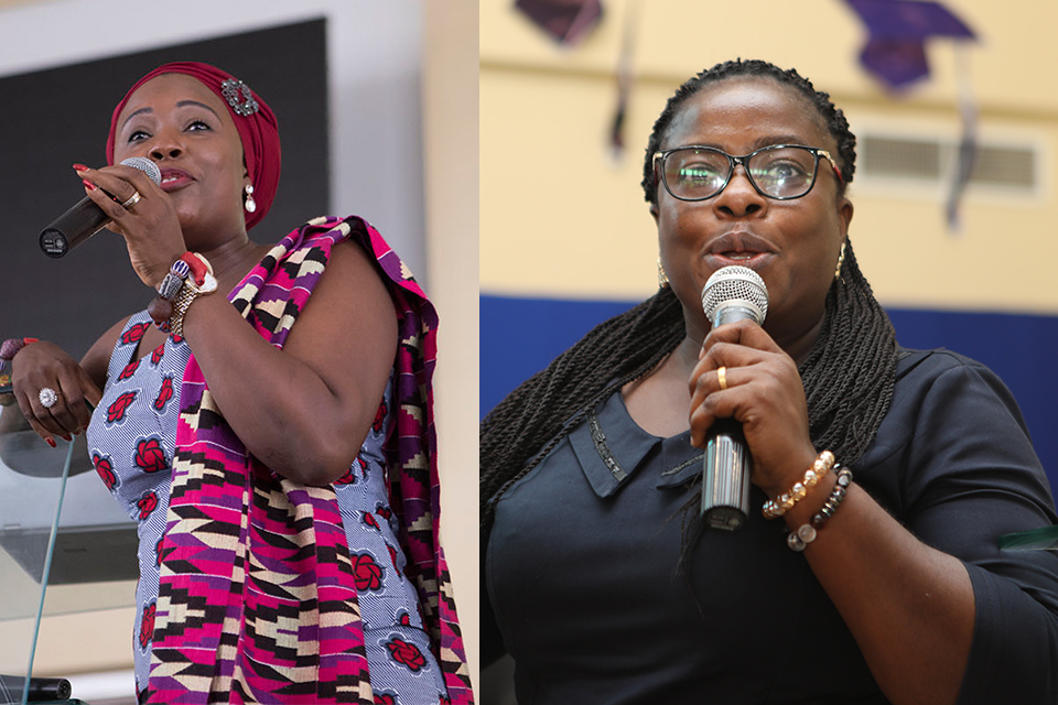 Resource persons for the program (from L-R); Ms. Dinah Adiko and  Dr. Lucy Effeh Attom