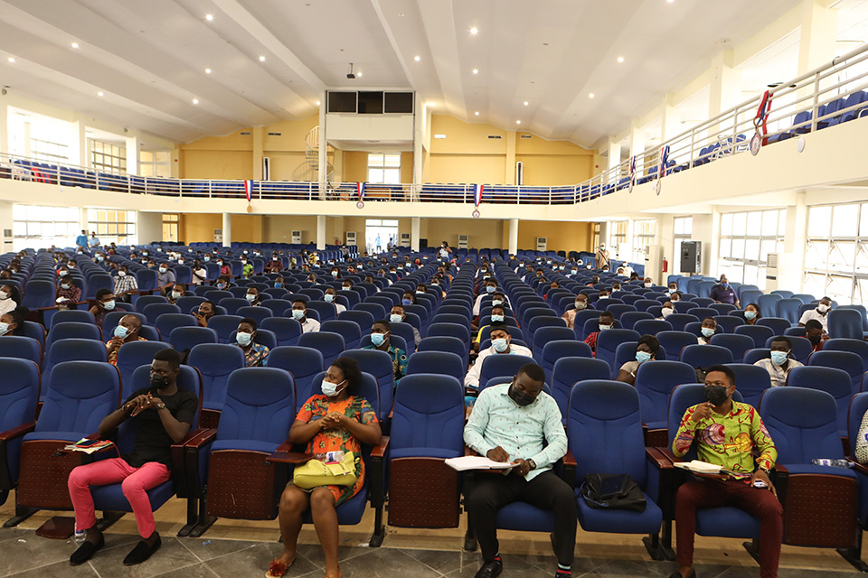 Aerial shot of Student Leaders present