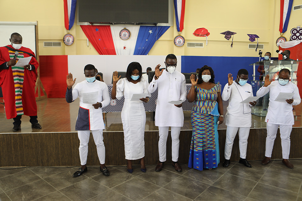 The new executives being sworn into office