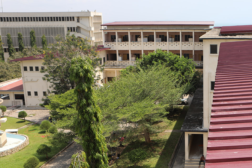 An aeriel view of the Hall