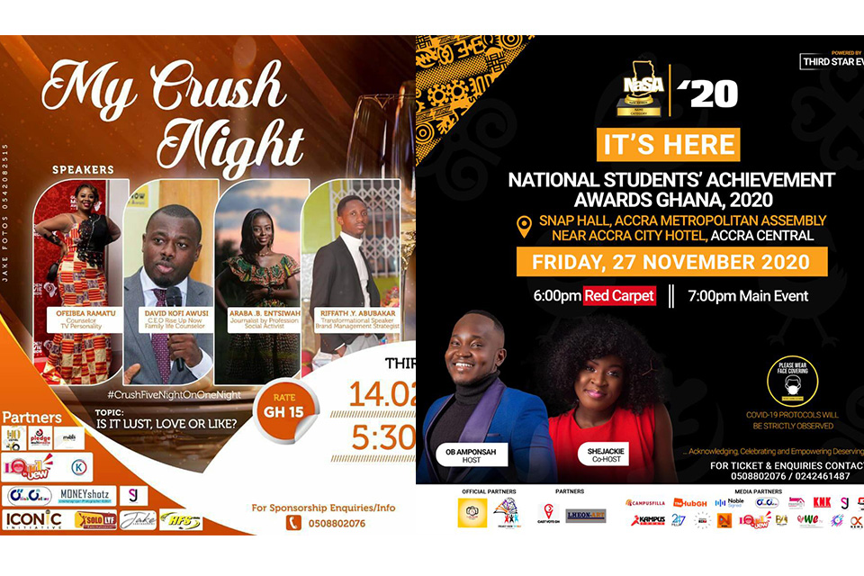 Some of the many events organised by the events management and planning enterprise