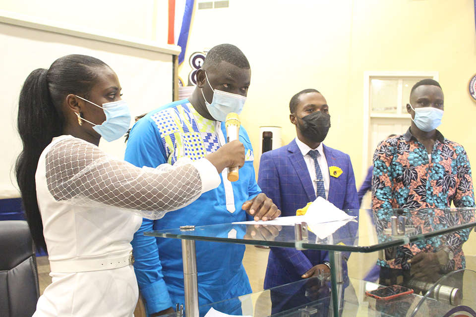 Mr. Reuben Brother Dorkenoo delivering his acceptance speech