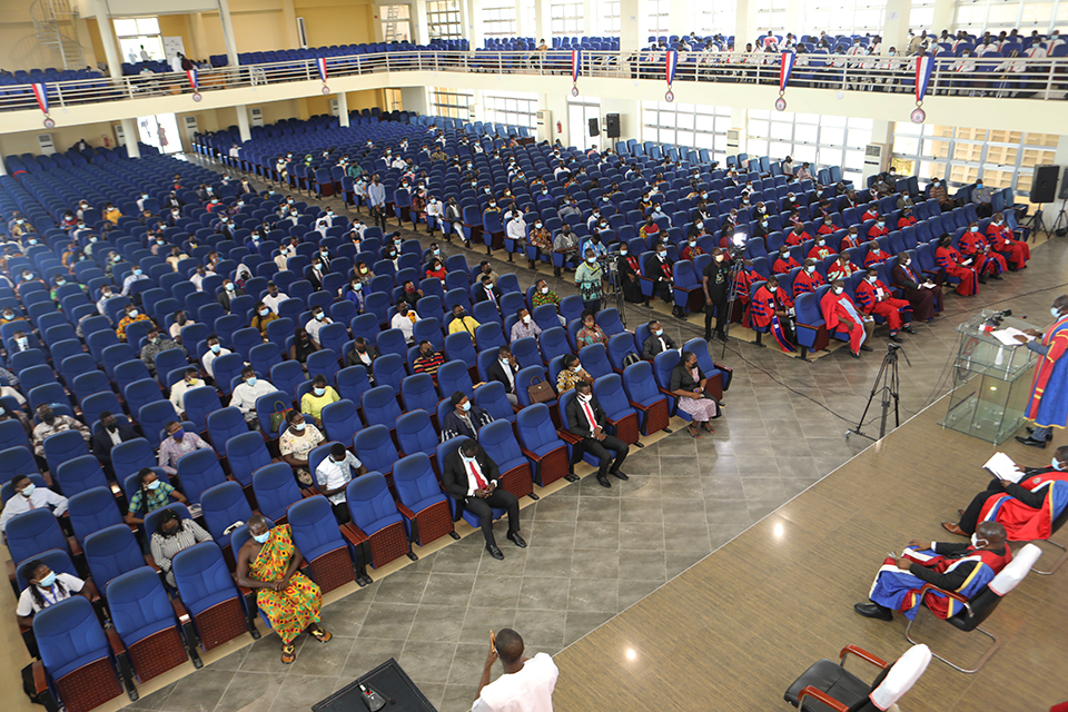An aerial shot of matriculants at the Jophus Anamuah-Mensah Conference Centre