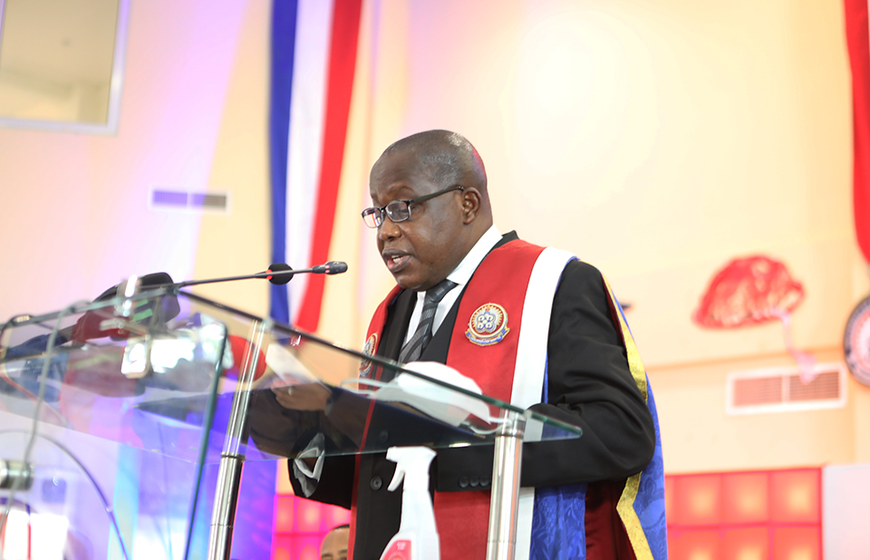 Vice-Chancellor, Rev. Fr. Prof. Anthony Afful-Broni entreating matriculants to develop themselves to impact lives and society