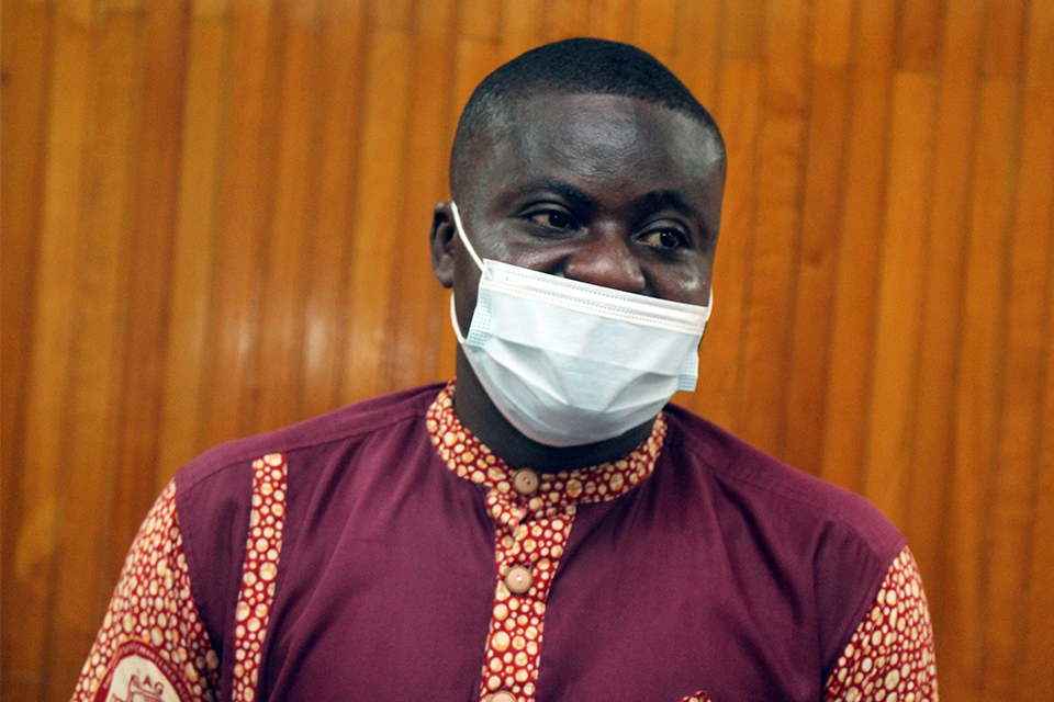 Cape Coast Regional Manager, ICAG, Mr. Thomas Osei, explaining the scholarship opportunities available for students who pass the ICAG examinations