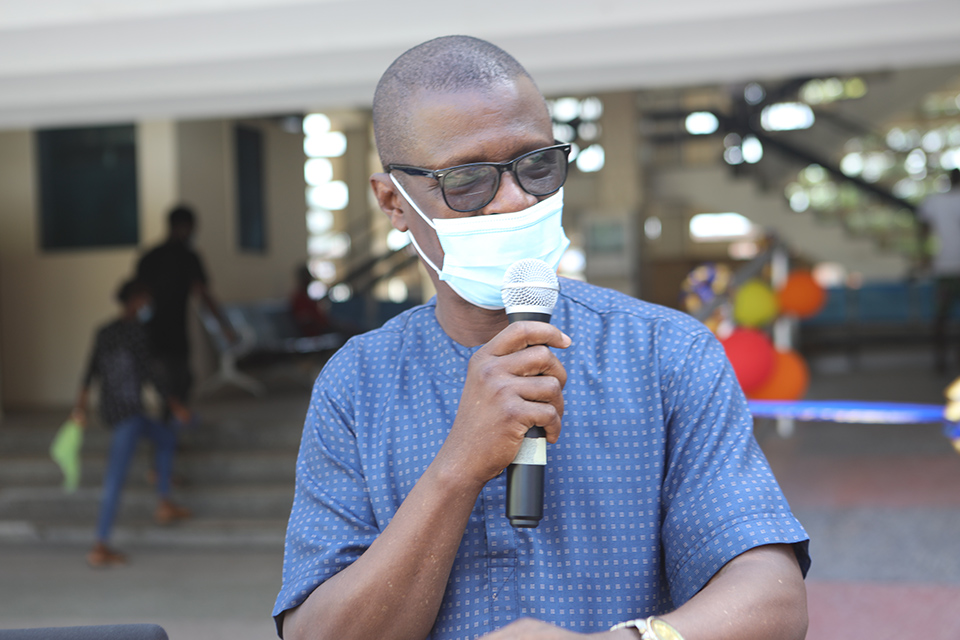 Dean of Faculty, Prof. Samuel Abeiku Hayford showing his pleasure about the facility