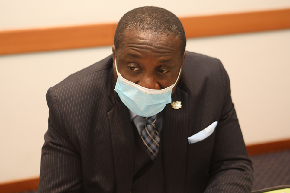 Chairman for the Search Committee, Prof. Bondzi-Simpson during his acceptance speech