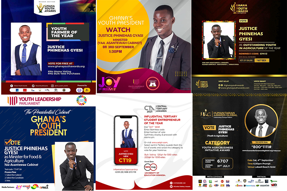 Some of the numerous awards Mr. Gyesi has been nominated for in the year