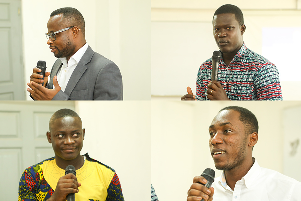 Speakers who graced the occasion from below (right); Mr. Sanda Mohammed, Dr. Raphael Atanga (top left) and  Mr. Prince Kwame Odame 