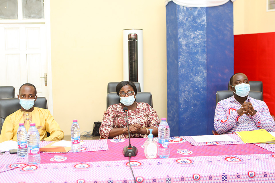 Prof. Lucy Effeh Attom (middle) seated with Prof. Emmanuel Obed Acquah (left) and Dr. Enoch Sam