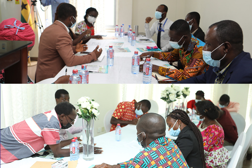 The research team at work at the Windy-Bay Guest House in Winneba