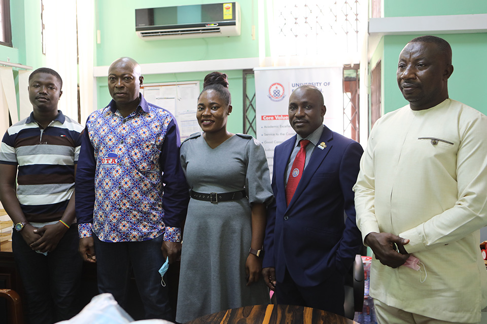 The individual donors who presented the items included (from R-L); Prof. Braimah Awiasu Imurana, Dr. Bernard B. B. Bingab, Ms. Edna Owusu-Bempah and Mr. Alhassan Salifu Bawah 