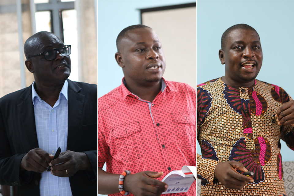 Presenters at the workshop were (from L-R); Deputy Registrar, ITECPD, Mr. Steve v. Kamassah, Dr. Kofi Adu Boahene and Mr. Wellington A. Mpeniasah. 