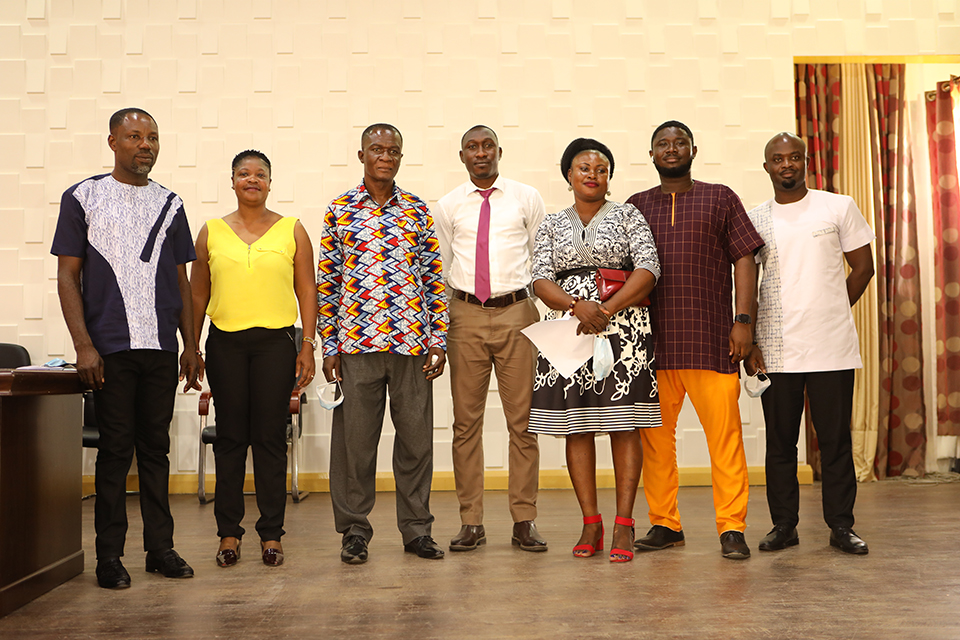 Mr. Isaac Donkoh and colleague executives during the swearing-in ceremony at the North Campus Mini-Conference Room
