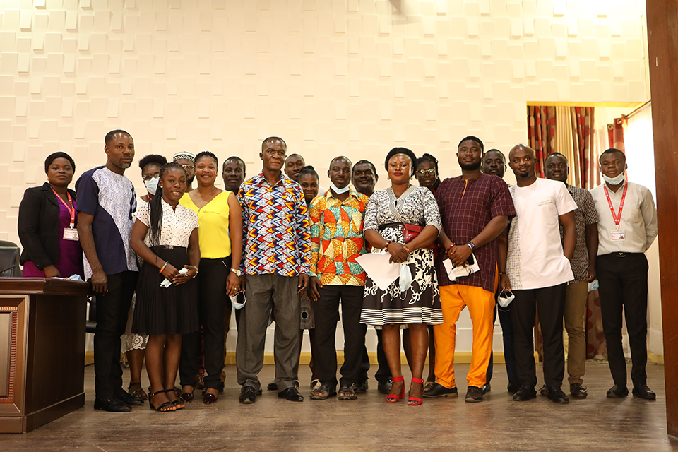 The new executives posing with some members of the Association who were present to support them