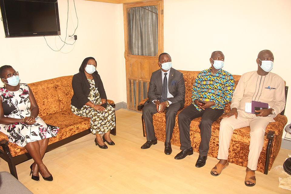 Members who formed part of the visit were (from R-L); Prof. Francis Owusu Mensah, Mr. Francis Obeng, Mr. Isaac Marfo Oduro, Arc. Grace Oppong Peprah and Dr. Obaapanin Oforiwaa Adu
