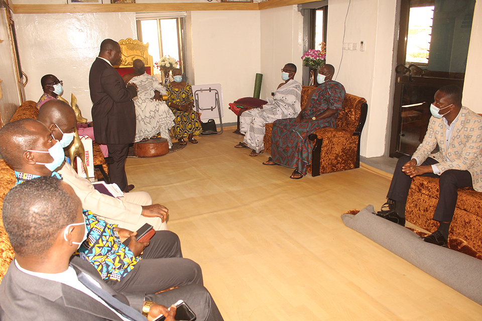 Surv. Paul Osei-Barima Esq., speaking on behalf of Management about the purpose of the courtesy call 