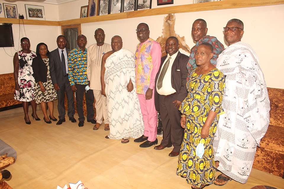 The Effutu Traditional Council and UEW Management in a group photograph after the meeting