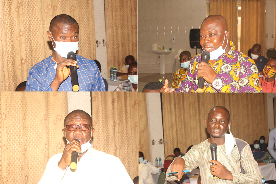 Some participants giving contributions during the event