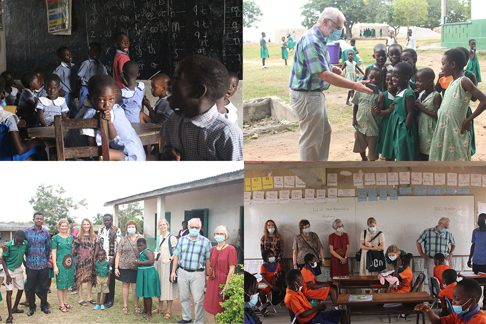 Merged picture depicting various visited schools  