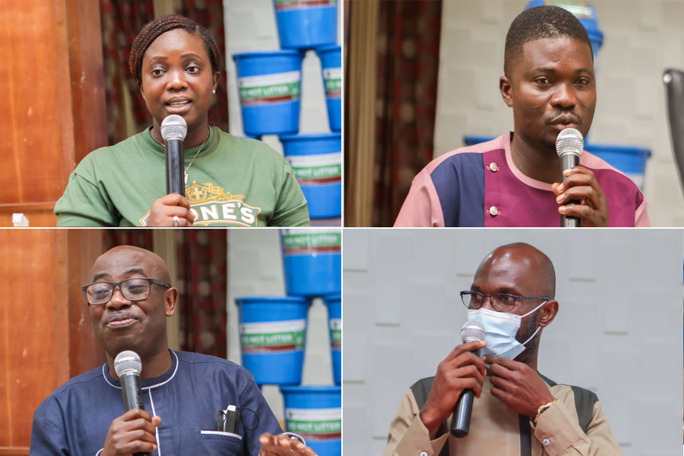 Representative of T. T. Brothers, Ms. Kate Adiko (left),  Mr. Joseph Amartey and Mr. Benjamin Anane Nsiah