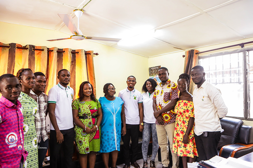 Management of Simpa Hall with representatives from MTN, Winneba branch