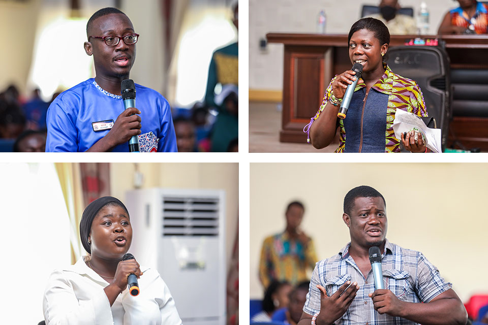 Sections of participants asking questions 