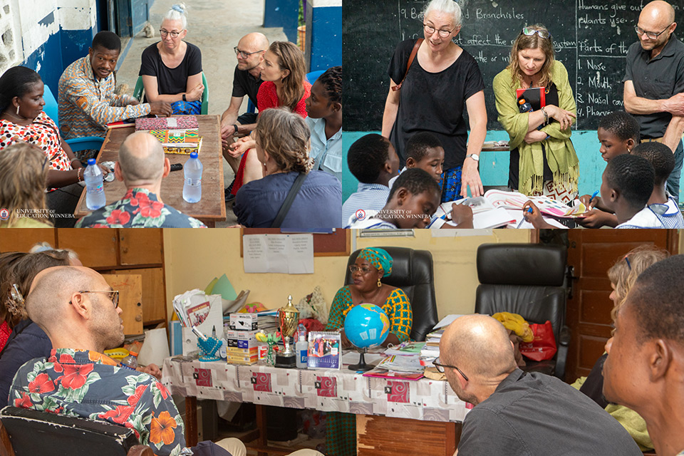 The team having interactions with teachers and pupils of the basic schools they visited
