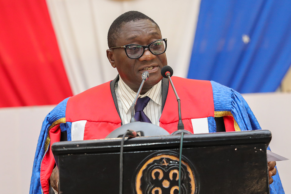 Prof. Mawutor Avoke in his address inspires matriculants to find the learning space suitable for them as they seek to increase productivity