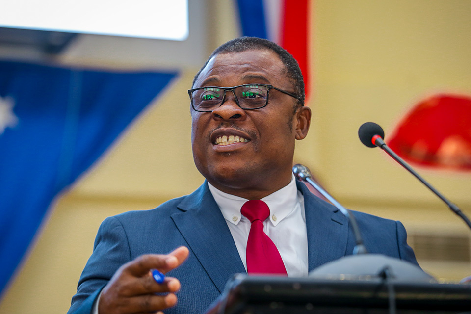 Dr. Wisdom K. Atiwoto delivering the keynote address