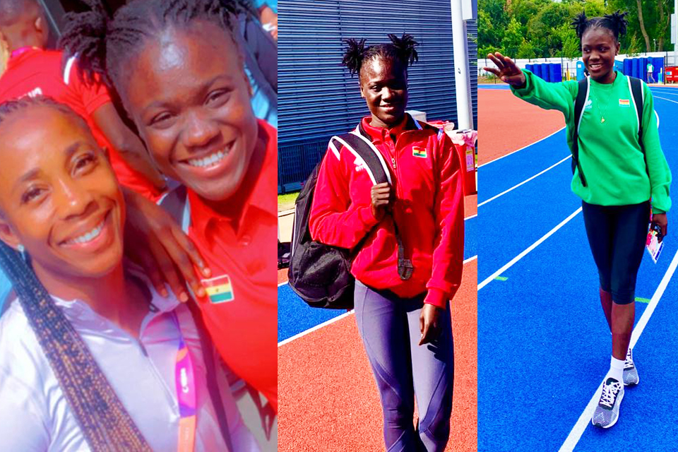 UEW athletes Gifty Oku and William Amponsah during the 22nd Edition of the Commonwealth Games at Birmingham