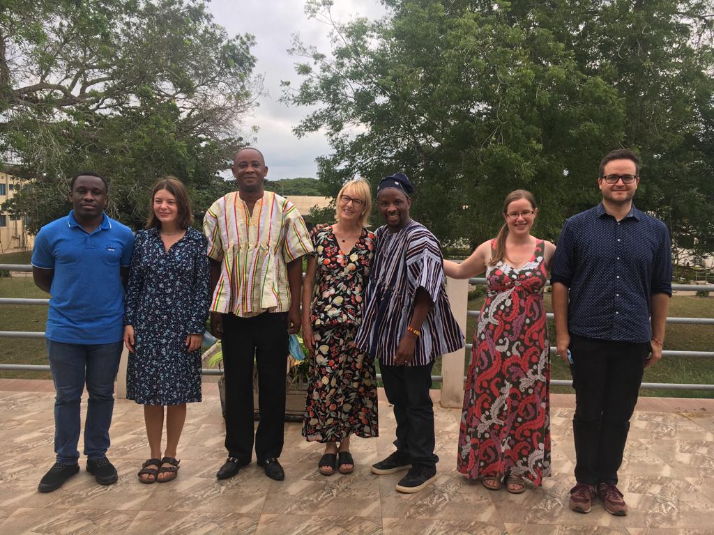 Prof. Mensah (3rd from left) in a group pic with the researchers