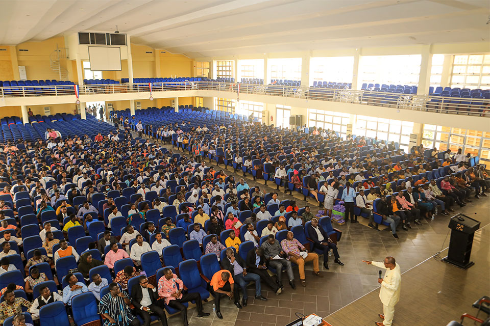 The keynote speaker addressing the attendees