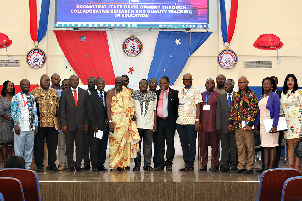 The Vice-Chancellor, Prof. Mawutor Avoke, poses with distinguished dignitaries who graced the occasion after the opening ceremony