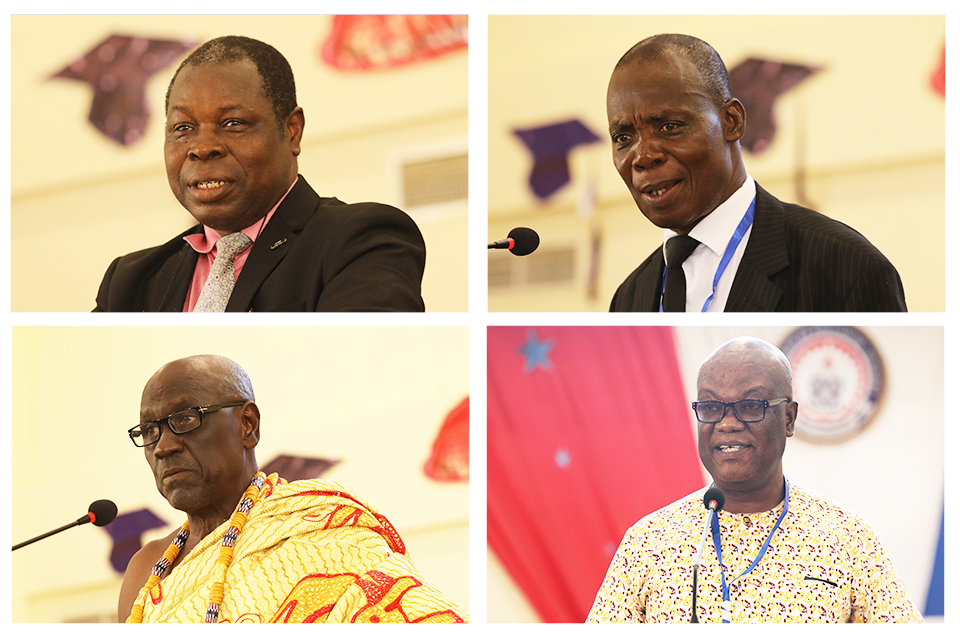 Prof. M. A. Ilupeju (top left), Prof. Dominic S. Y. Amuzu (top right), Prof. Urbain K. Amoa (bottom left) and Prof. Victor Antwi