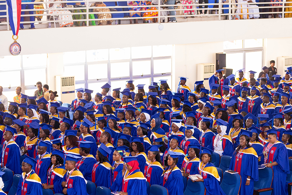A cross-section of graduands at the Jophus Anamuah-Mensah Conference Centre