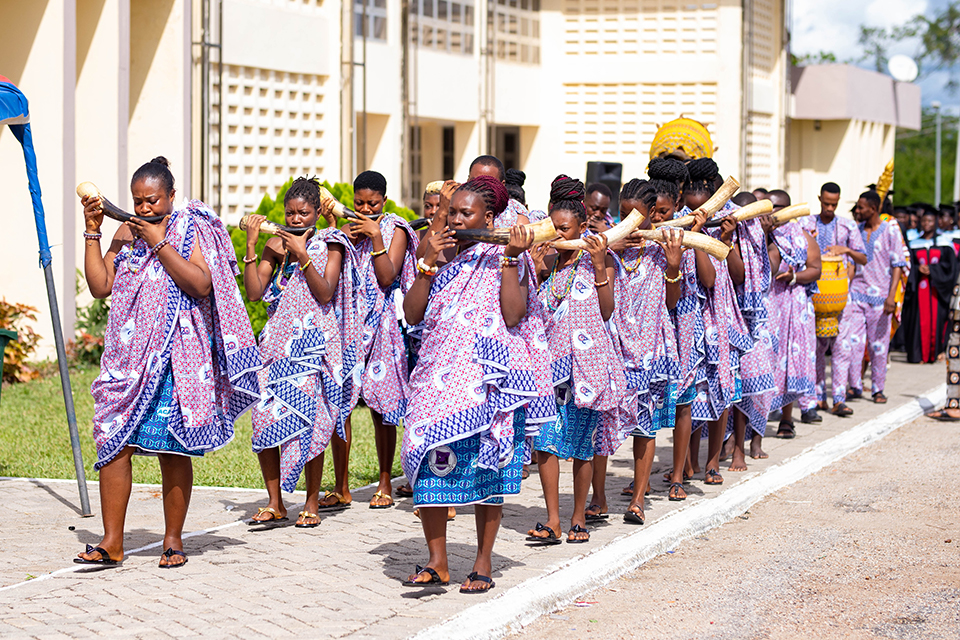 School of Creative Arts students leading the convocation procession