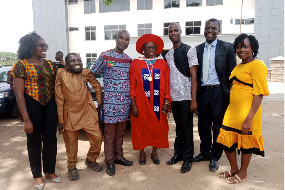 Dr. Ophelia Mefful (middle) with her siblings and some friends at her graduation