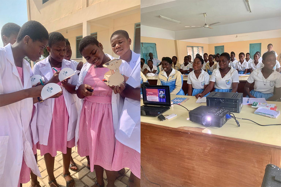 Students from St. Catherine SHS getting ready to participate in the World Smarts STEM Challenge under the guidance of Ms. Leticia Akabutoo