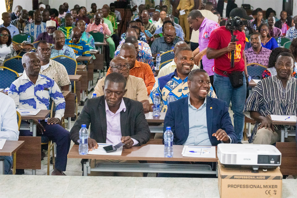 Aerial shot of participants during the orientation