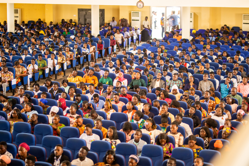 A cross-section of matriculants at the Jophus Anamuah-Mensah Conference Centre, North Campus, Winneba 