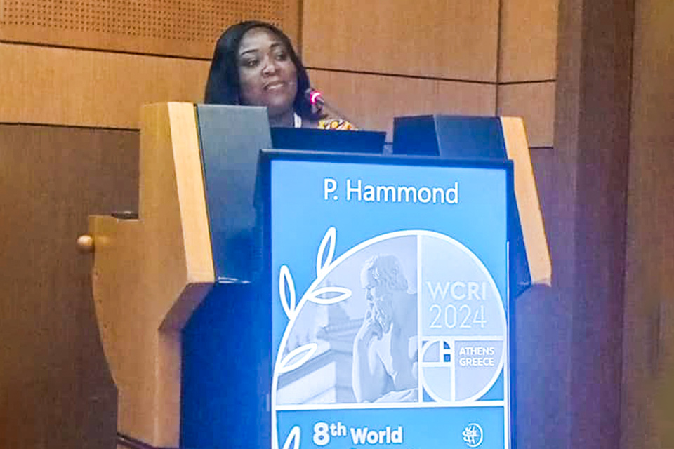 Dr. Pearl Nana Yaa Adubea Hammond delivering an insightful presentation at the conference